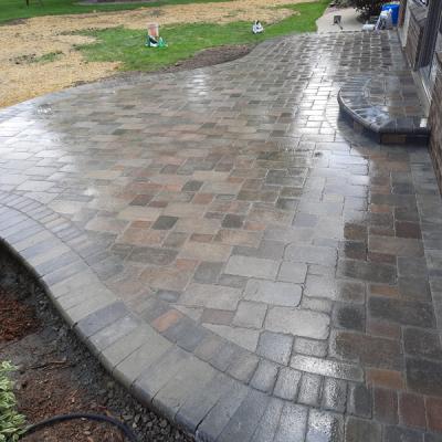 Brick paver patio installation