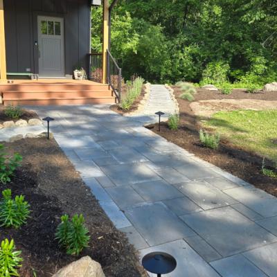 Brick paver patio and walkway