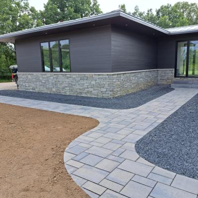 Contoured paver walkway